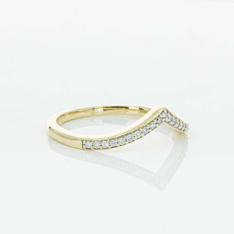 14ct Yellow Gold Diamond Chevron Band-Ring-Walker & Hall