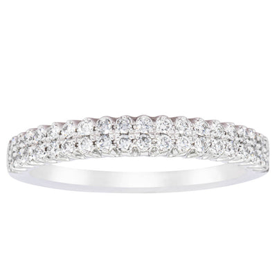 14ct White Gold Diamond Lumiere Band-Ring-Walker & Hall