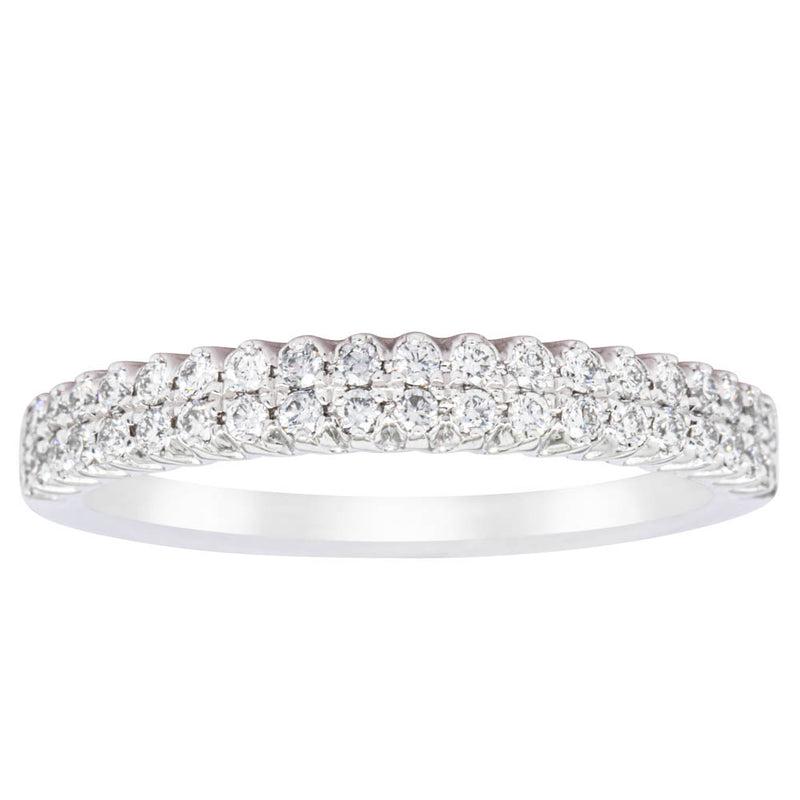 14ct White Gold Diamond Lumiere Band-Ring-Walker & Hall