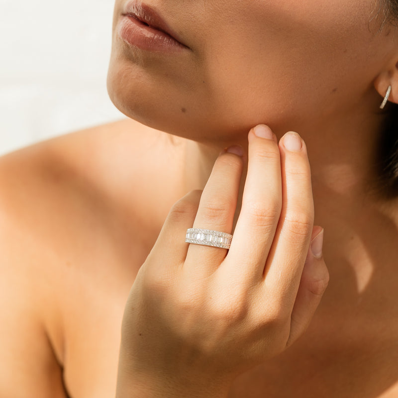 18ct White Gold Diamond Imperial Ring-Ring-Walker & Hall