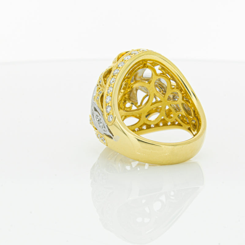 18ct White & Yellow Gold Diamond Dress Ring-Ring-Walker & Hall