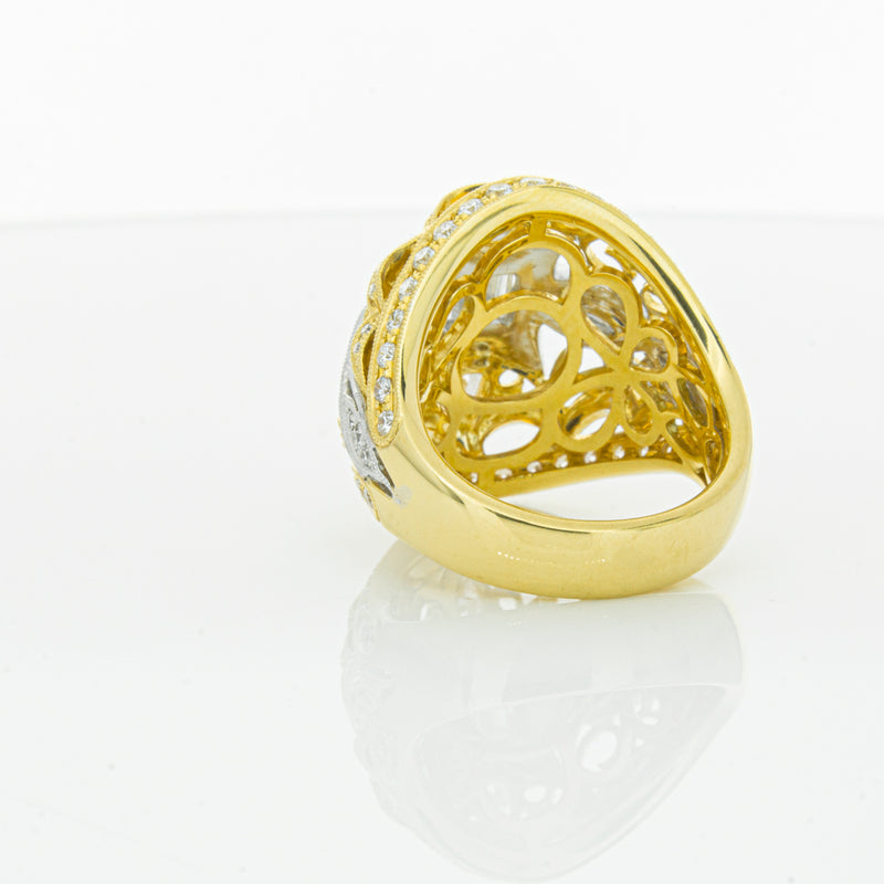 18ct White & Yellow Gold Diamond Dress Ring-Ring-Walker & Hall