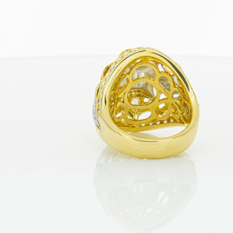 18ct White & Yellow Gold Diamond Dress Ring-Ring-Walker & Hall