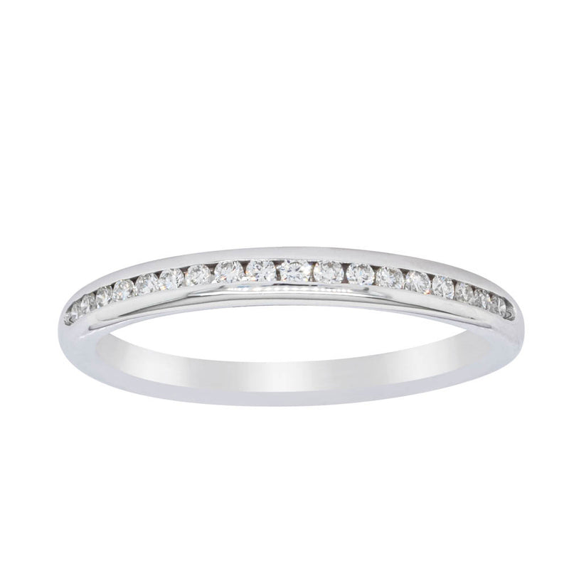 14ct White Gold Diamond Vida Band-Ring-Walker & Hall
