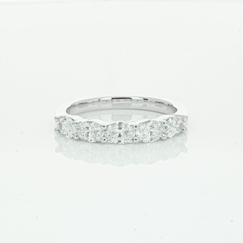 18ct White Gold 1.02ct Oval Cut Diamond Panorama Ring-Ring-Walker & Hall