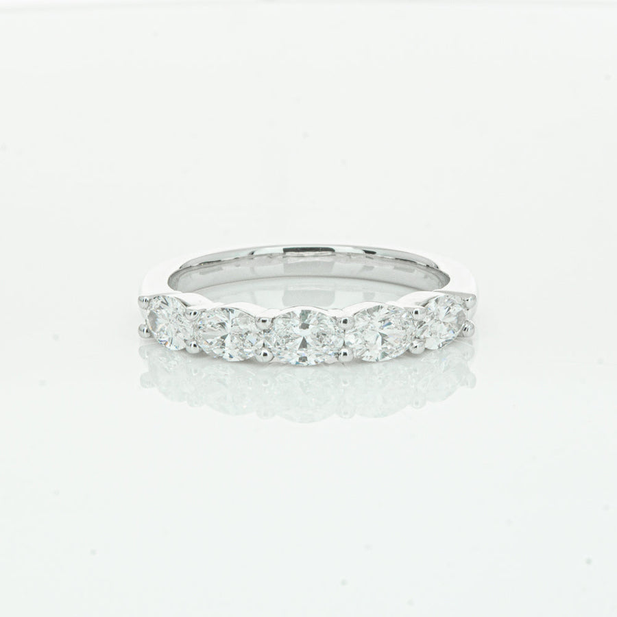 18ct White Gold 1.02ct Oval Cut Diamond Panorama Ring-Ring-Walker & Hall