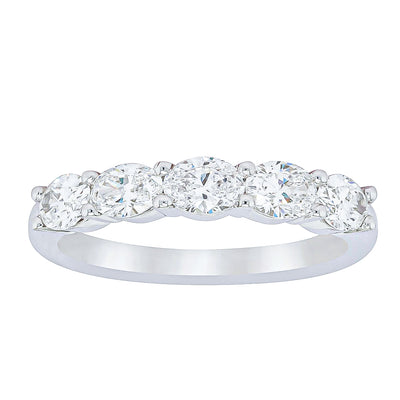 18ct White Gold 1.02ct Oval Cut Diamond Panorama Ring-Ring-Walker & Hall