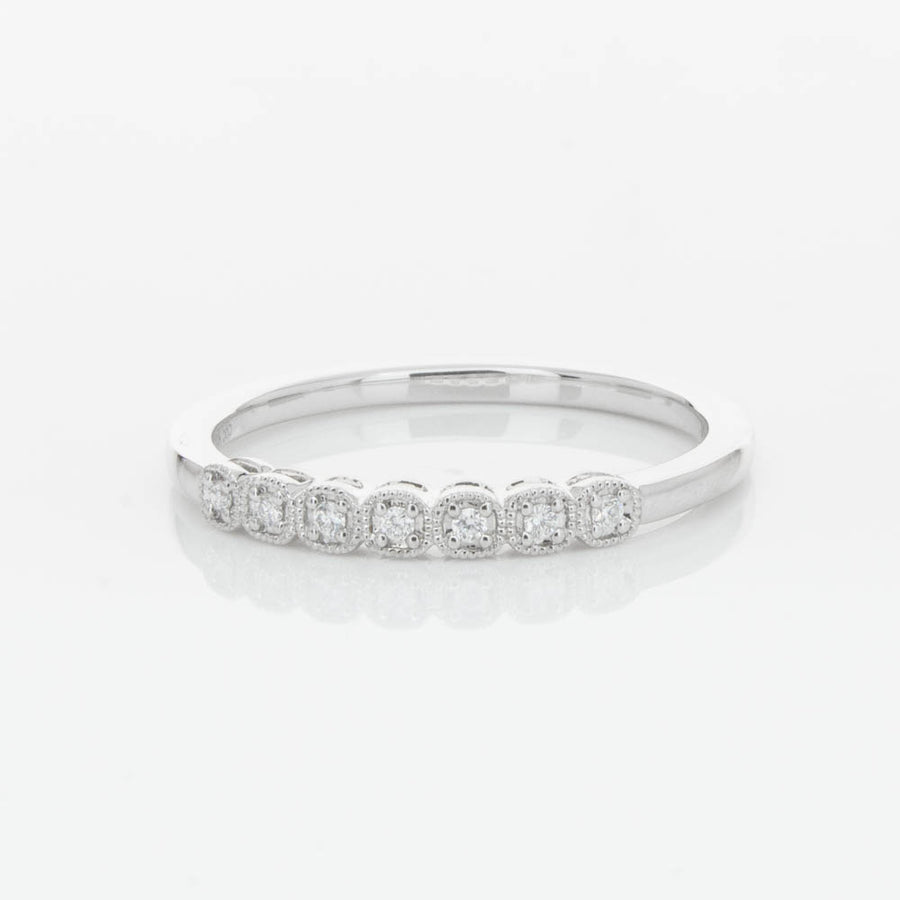 14ct White Gold Diamond Cushla Band-Ring-Walker & Hall