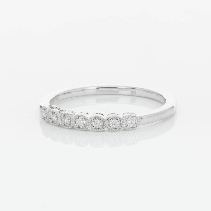 14ct White Gold Diamond Cushla Band-Ring-Walker & Hall