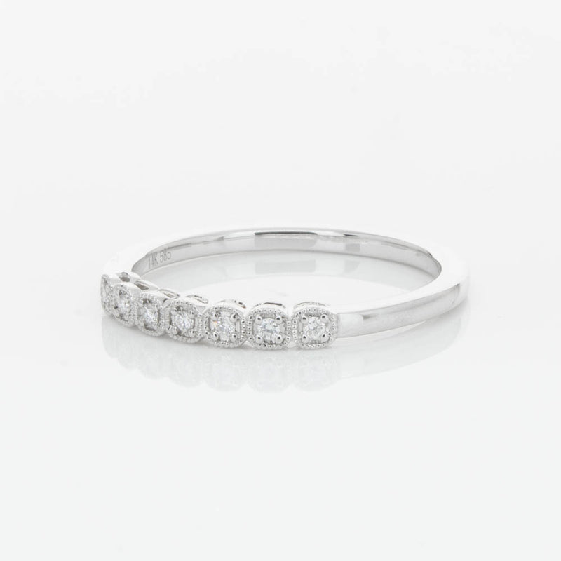 14ct White Gold Diamond Cushla Band-Ring-Walker & Hall
