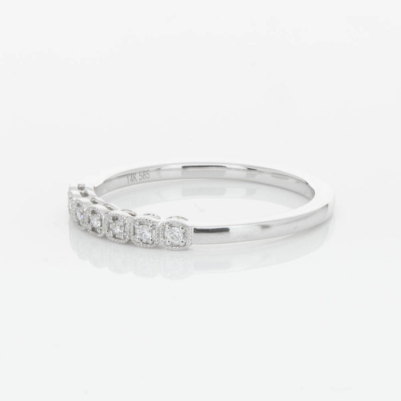 14ct White Gold Diamond Cushla Band-Ring-Walker & Hall