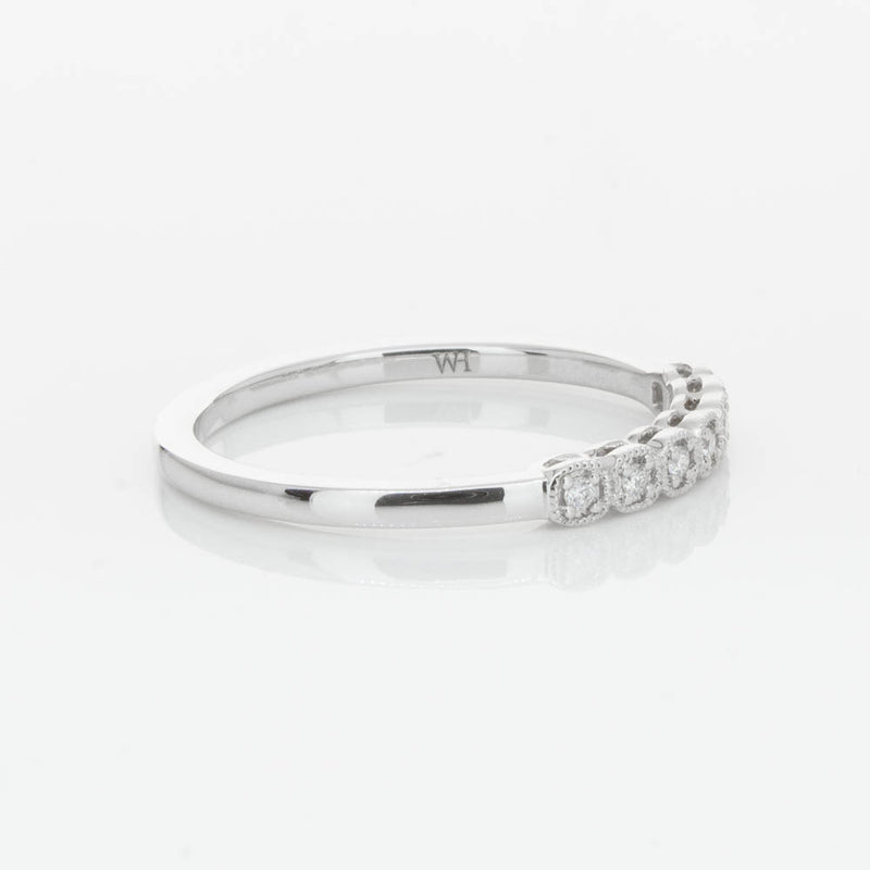 14ct White Gold Diamond Cushla Band-Ring-Walker & Hall