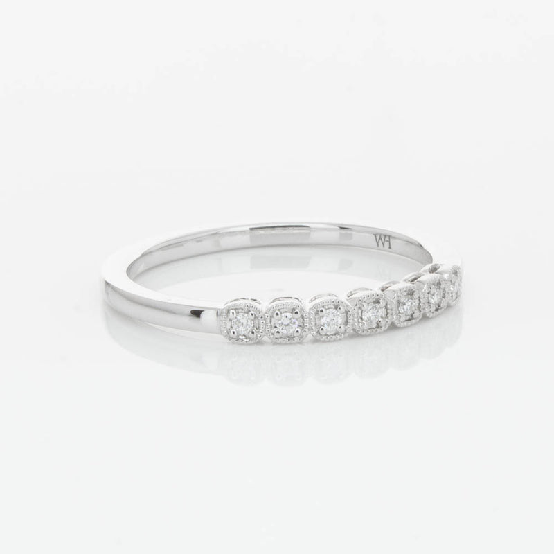 14ct White Gold Diamond Cushla Band-Ring-Walker & Hall