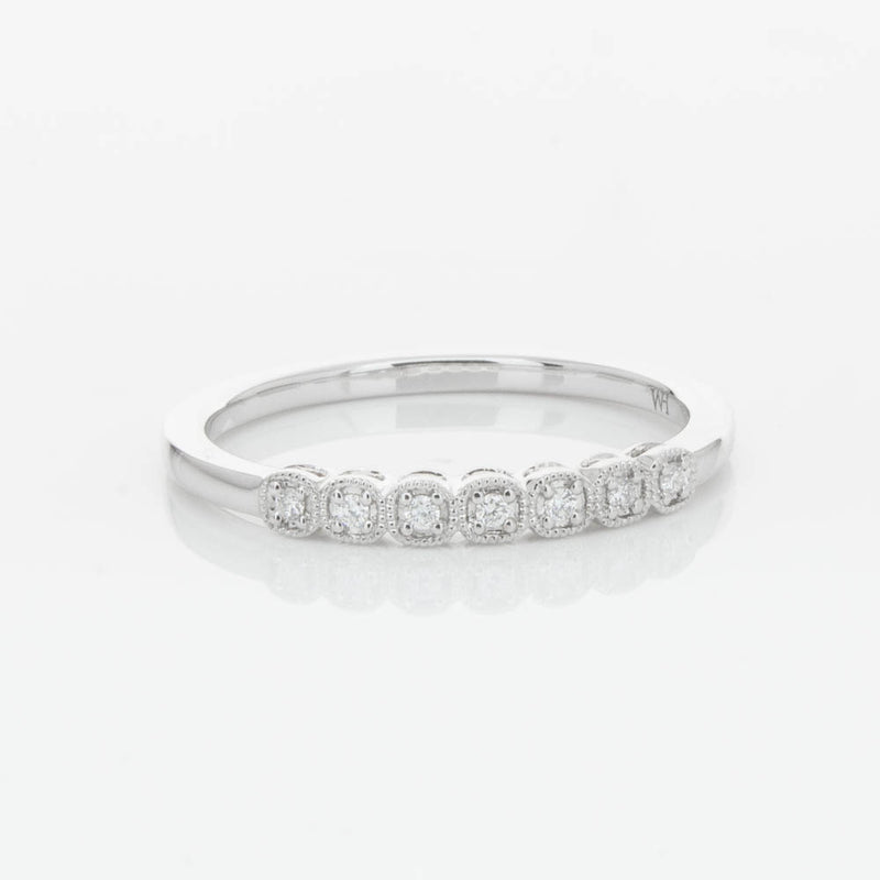14ct White Gold Diamond Cushla Band-Ring-Walker & Hall