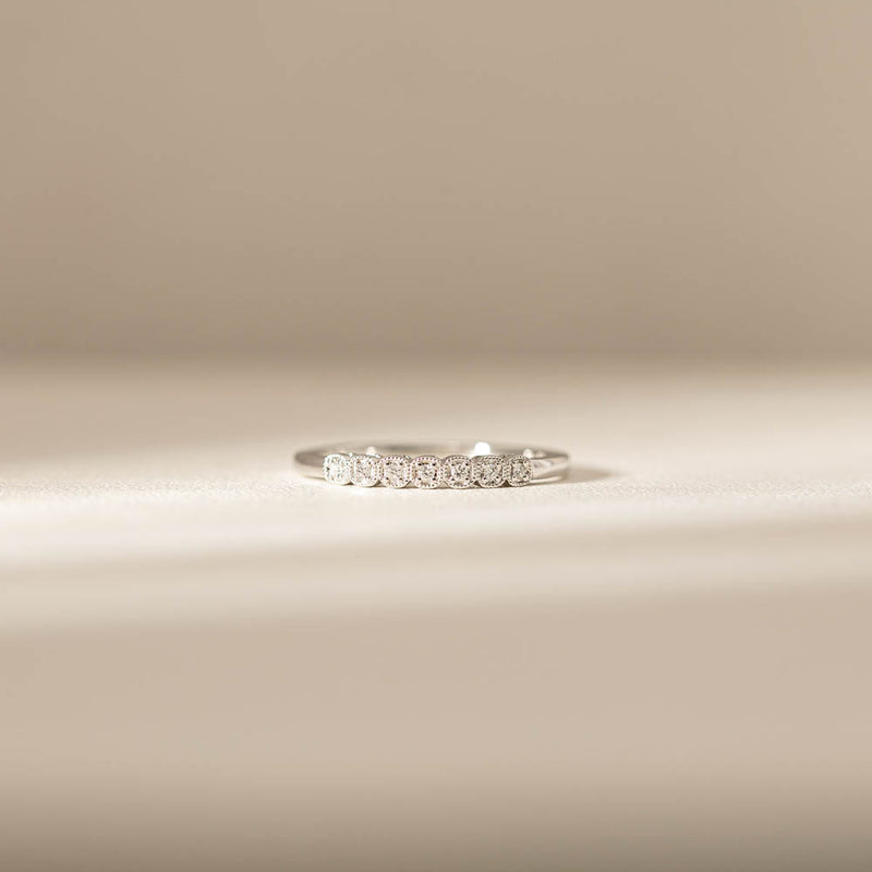 14ct White Gold Diamond Cushla Band-Ring-Walker & Hall