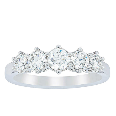 18ct White Gold .81ct Diamond Monarch Ring-Ring-Walker & Hall