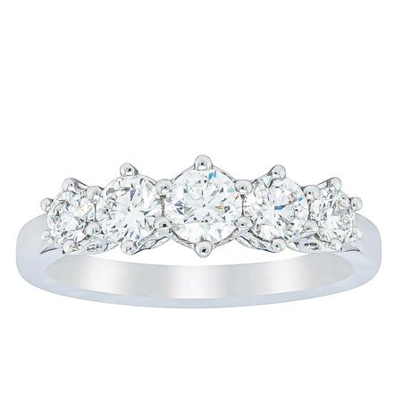 18ct White Gold .81ct Diamond Monarch Ring-Ring-Walker & Hall