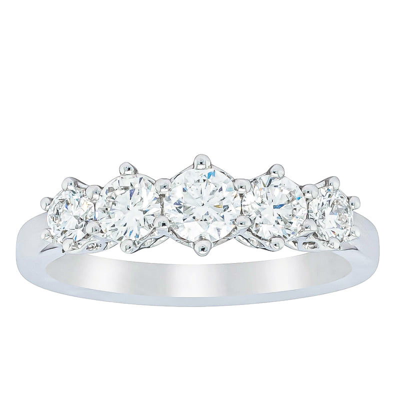 18ct White Gold .81ct Diamond Monarch Ring-Ring-Walker & Hall