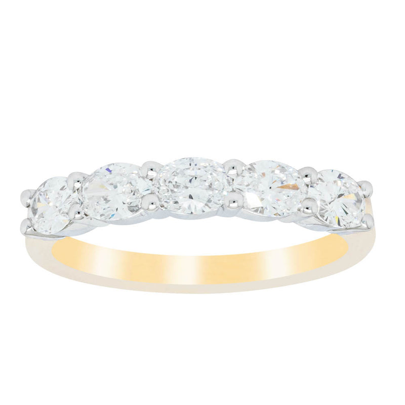 18ct Yellow Gold 1.01ct Oval Cut Diamond Panorama Ring-Ring-Walker & Hall