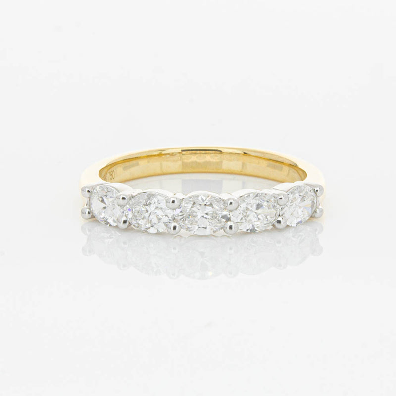 18ct Yellow Gold 1.01ct Oval Cut Diamond Panorama Ring-Ring-Walker & Hall