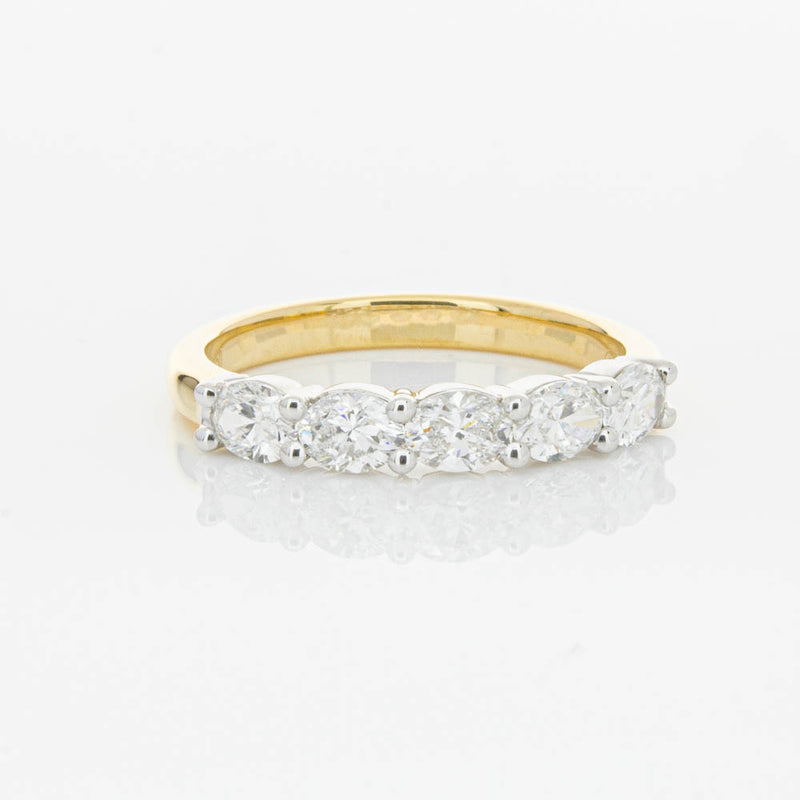 18ct Yellow Gold 1.01ct Oval Cut Diamond Panorama Ring-Ring-Walker & Hall