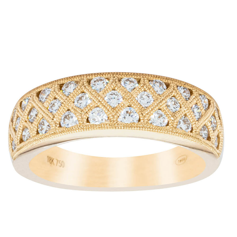 18ct Yellow Gold Diamond Honour Ring-Ring-Walker & Hall