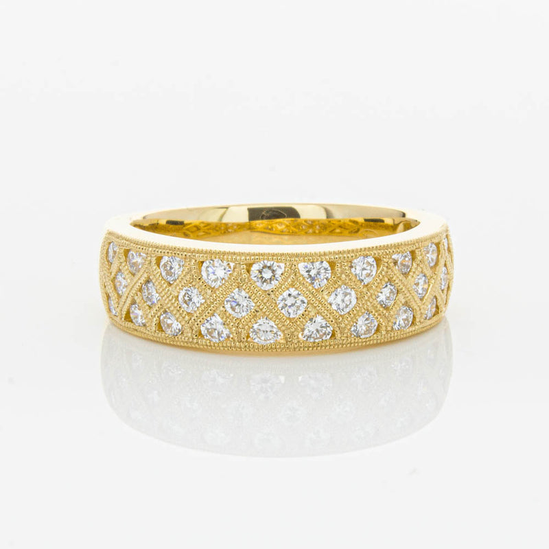 18ct Yellow Gold Diamond Honour Ring-Ring-Walker & Hall