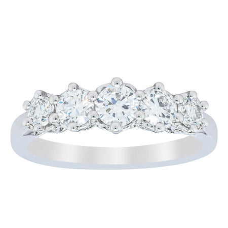 18ct White Gold Diamond Monarch Ring-Ring-Walker & Hall