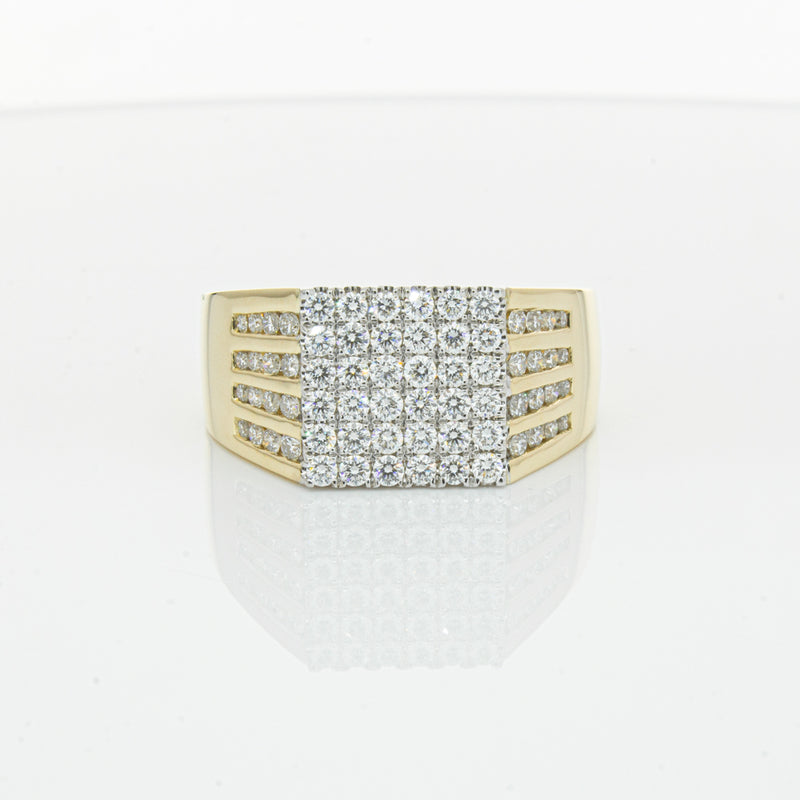 14ct Yellow Gold Diamond Cluster Ring-Ring-Walker & Hall