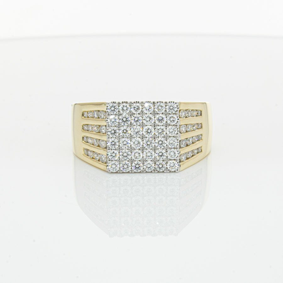 14ct Yellow Gold Diamond Cluster Ring-Ring-Walker & Hall