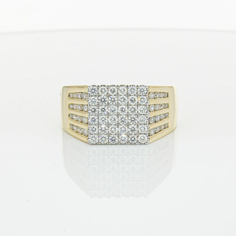 14ct Yellow Gold Diamond Cluster Ring-Ring-Walker & Hall