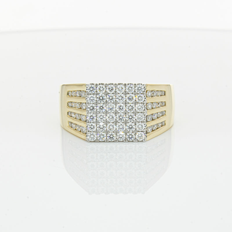 14ct Yellow Gold Diamond Cluster Ring-Ring-Walker & Hall