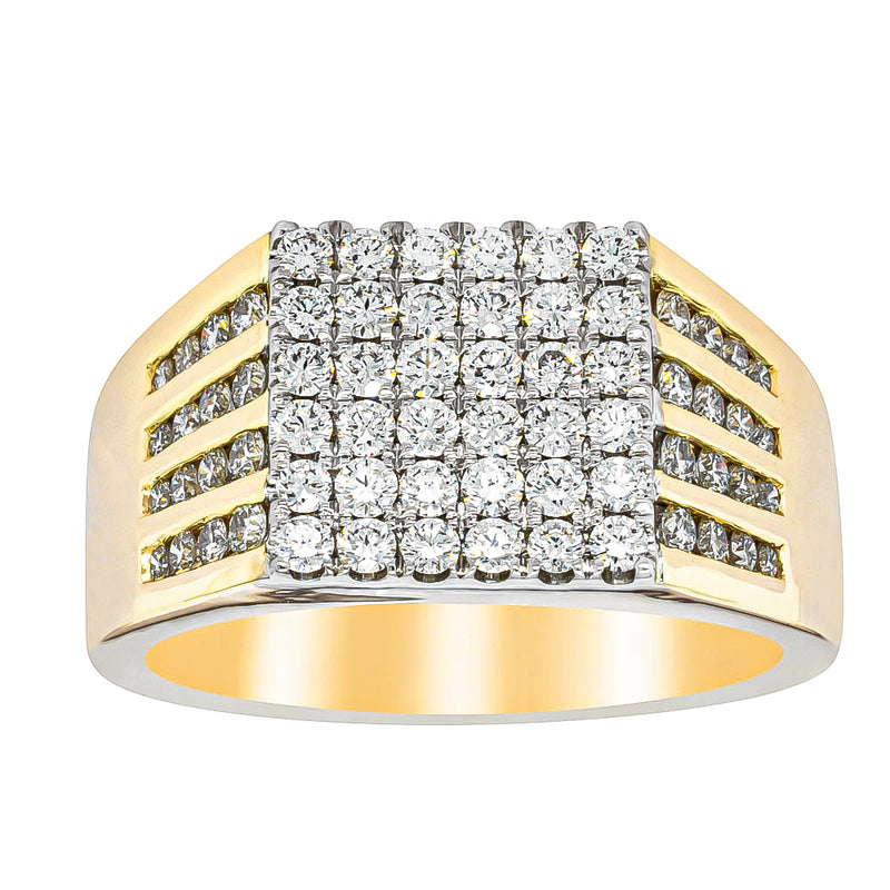 14ct Yellow Gold Diamond Cluster Ring-Ring-Walker & Hall