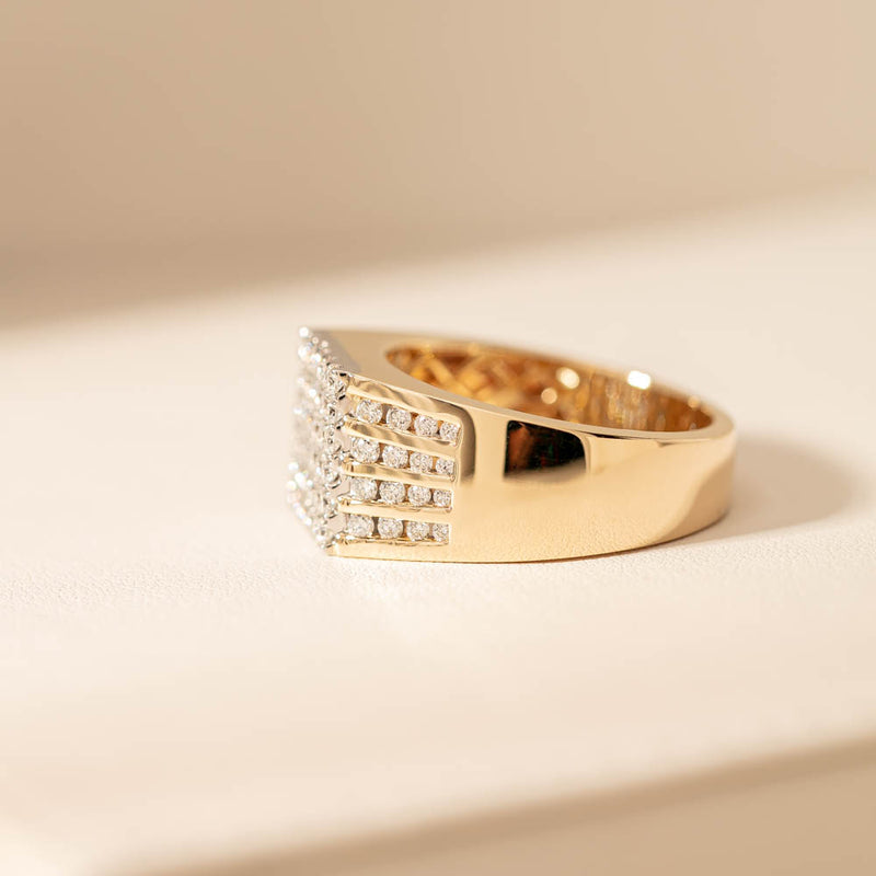 14ct Yellow Gold Diamond Cluster Ring-Ring-Walker & Hall