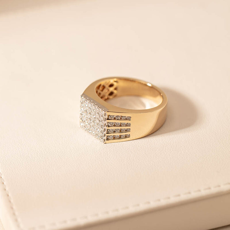 14ct Yellow Gold Diamond Cluster Ring-Ring-Walker & Hall