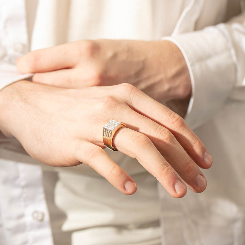 14ct Yellow Gold Diamond Cluster Ring-Ring-Walker & Hall