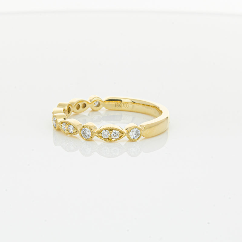 18ct Yellow Gold Diamond Marquise Shaped Band-Ring-Walker & Hall