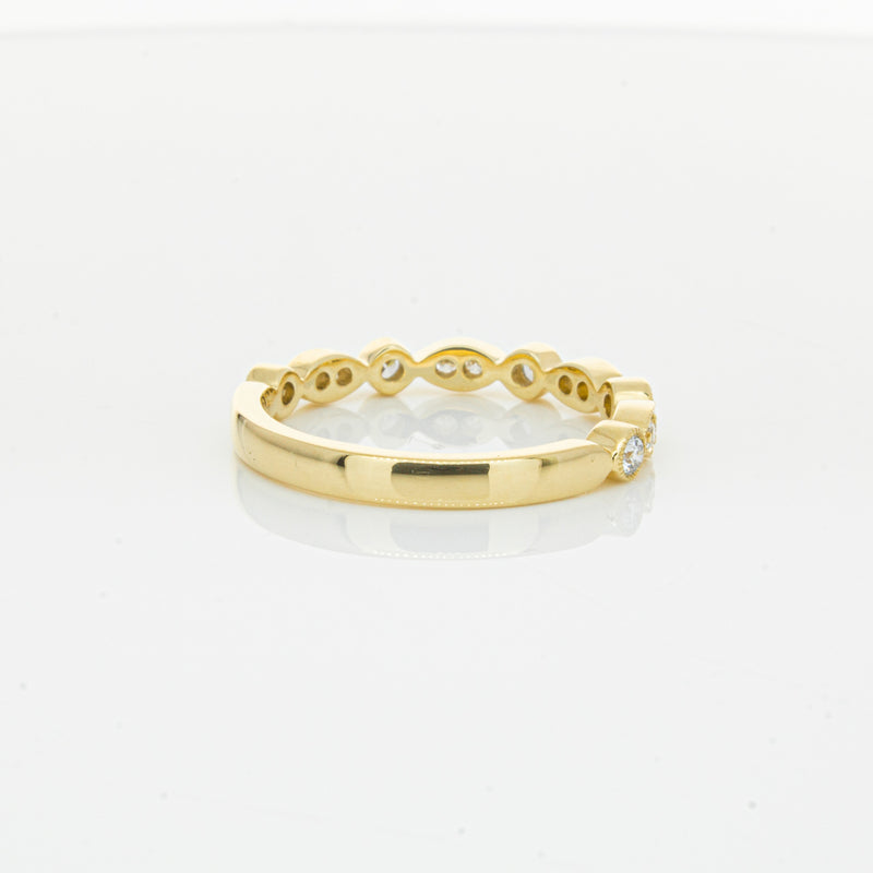 18ct Yellow Gold Diamond Marquise Shaped Band-Ring-Walker & Hall