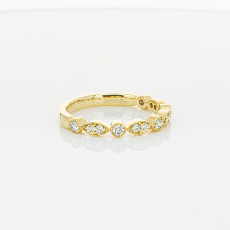 18ct Yellow Gold Diamond Marquise Shaped Band-Ring-Walker & Hall