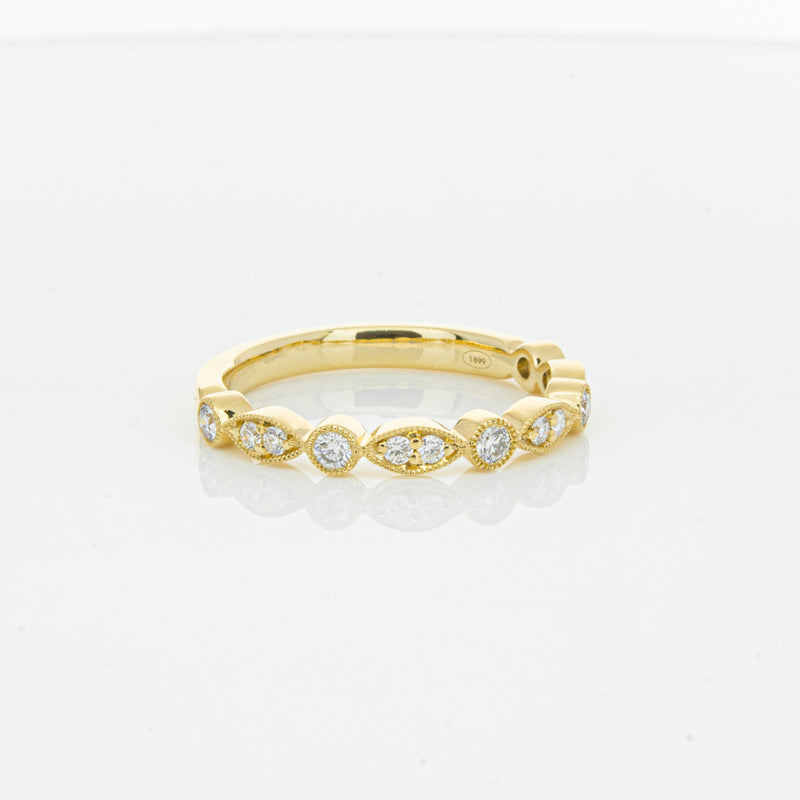 18ct Yellow Gold Diamond Marquise Shaped Band-Ring-Walker & Hall