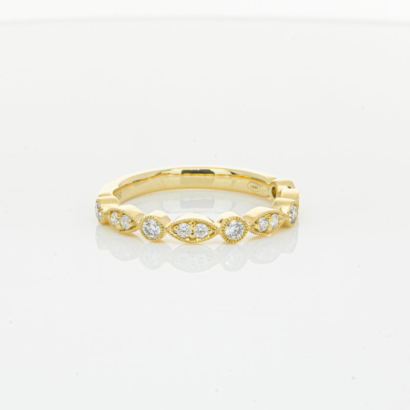18ct Yellow Gold Diamond Marquise Shaped Band-Ring-Walker & Hall