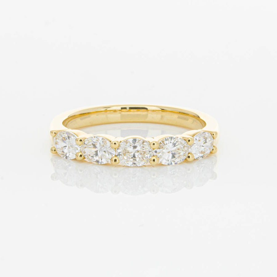 18ct Yellow Gold 1.03ct Oval Cut Diamond Panorama Ring-Ring-Walker & Hall