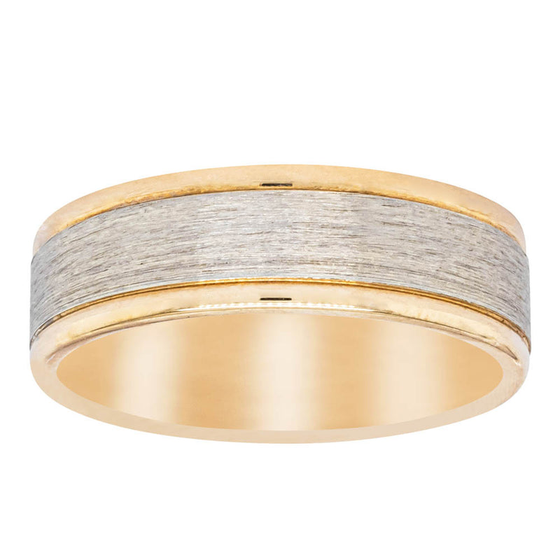 9ct Yellow & White Gold 6mm Ring-Ring-Walker & Hall