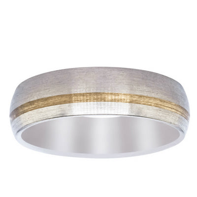 Titanium And 9ct Yellow Gold Band-Ring-Walker & Hall