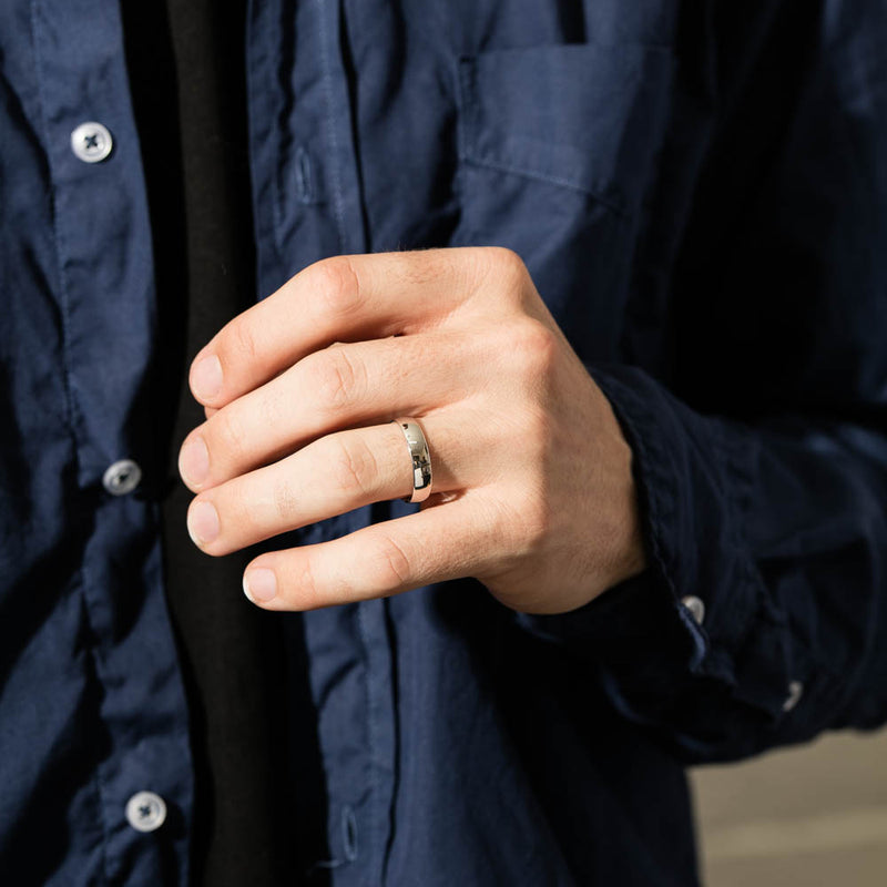 9ct White Gold 5mm Band-Ring-Walker & Hall