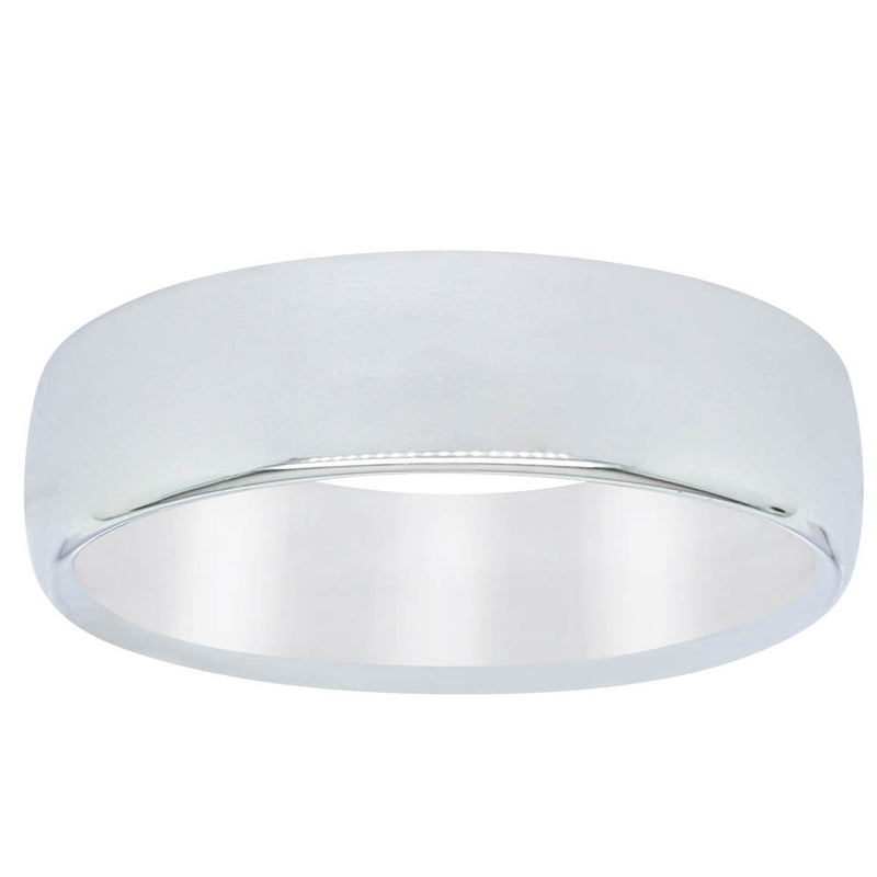 9ct White Gold 6mm Band-Ring-Walker & Hall