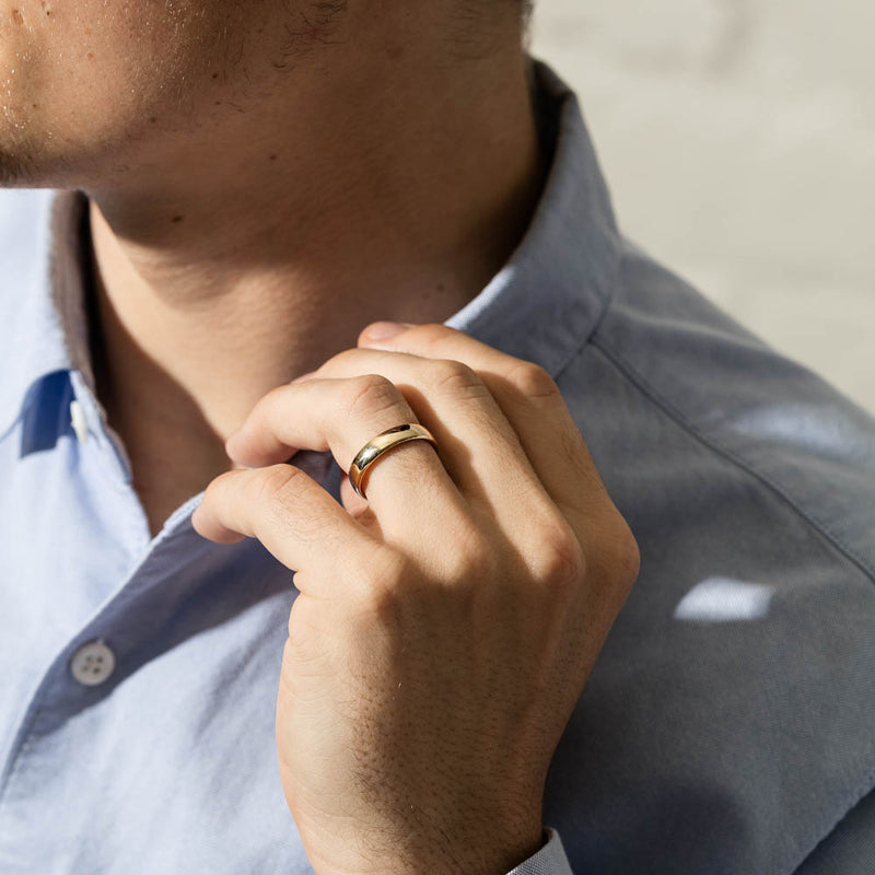 9ct Yellow Gold 5mm Band-Ring-Walker & Hall