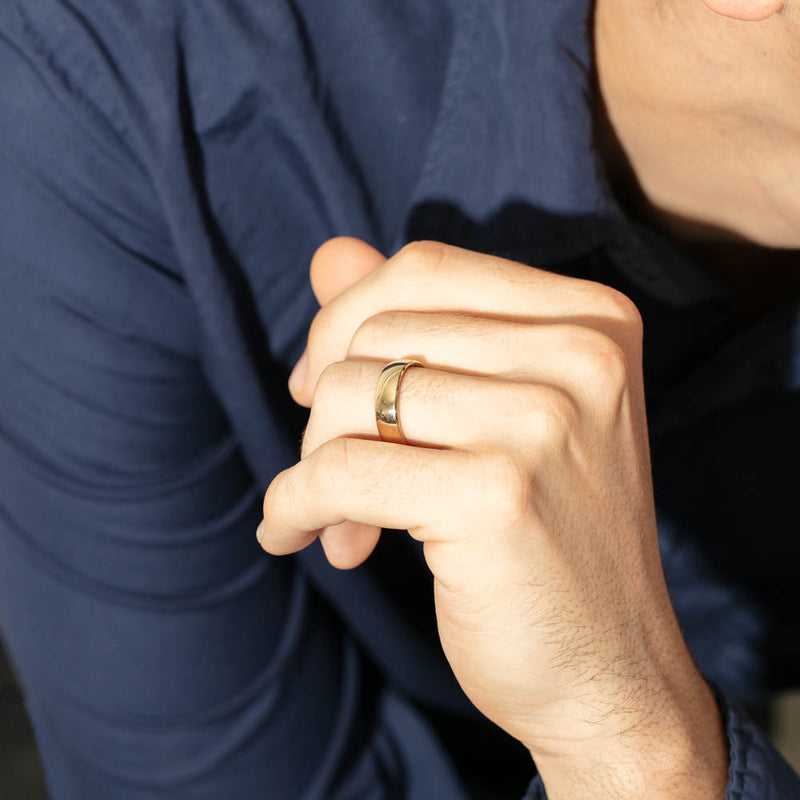 9ct Yellow Gold 6mm Band-Ring-Walker & Hall