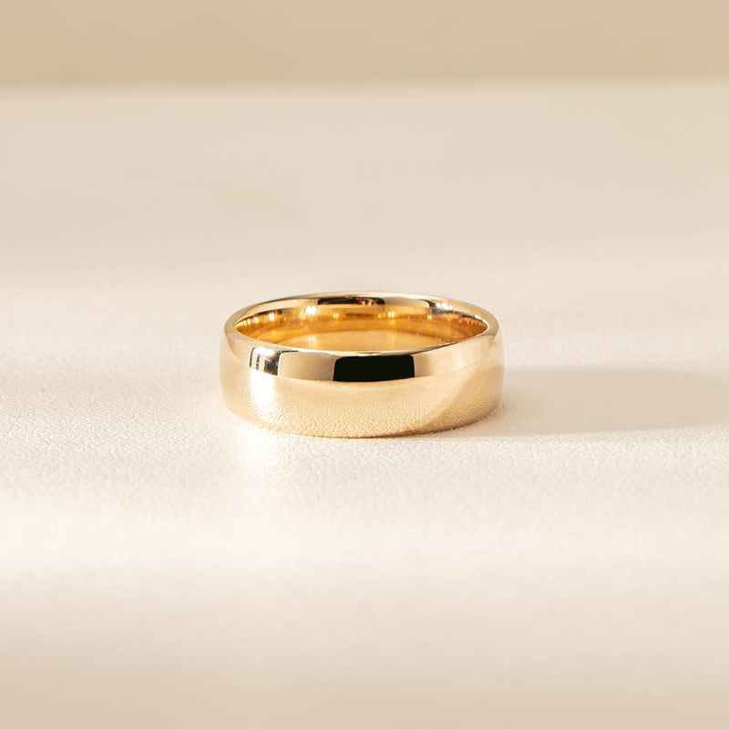 9ct Yellow Gold 7mm Band-Ring-Walker & Hall