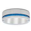 Titanium Ring With Blue Stripe-Ring-Walker & Hall